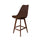 Soho Chocolate Brown Plastic Bar Stool with Dark Wood Legs