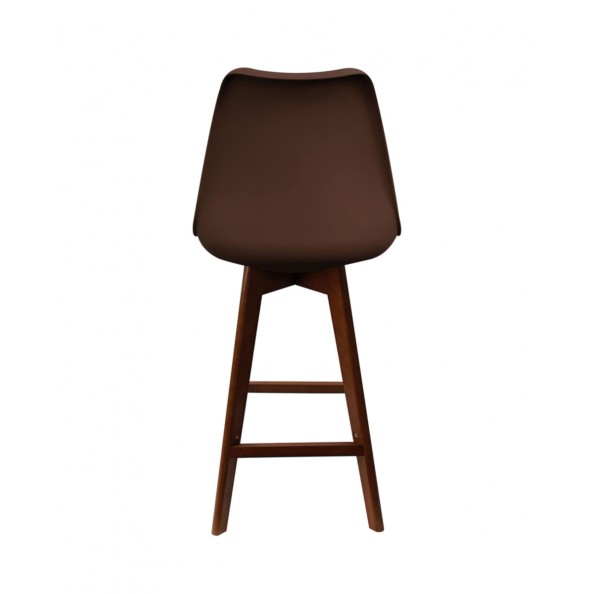 Soho Chocolate Brown Plastic Bar Stool with Dark Wood Legs