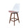 Soho White and Blush Pink Plastic Bar Stool with Dark Wood Legs