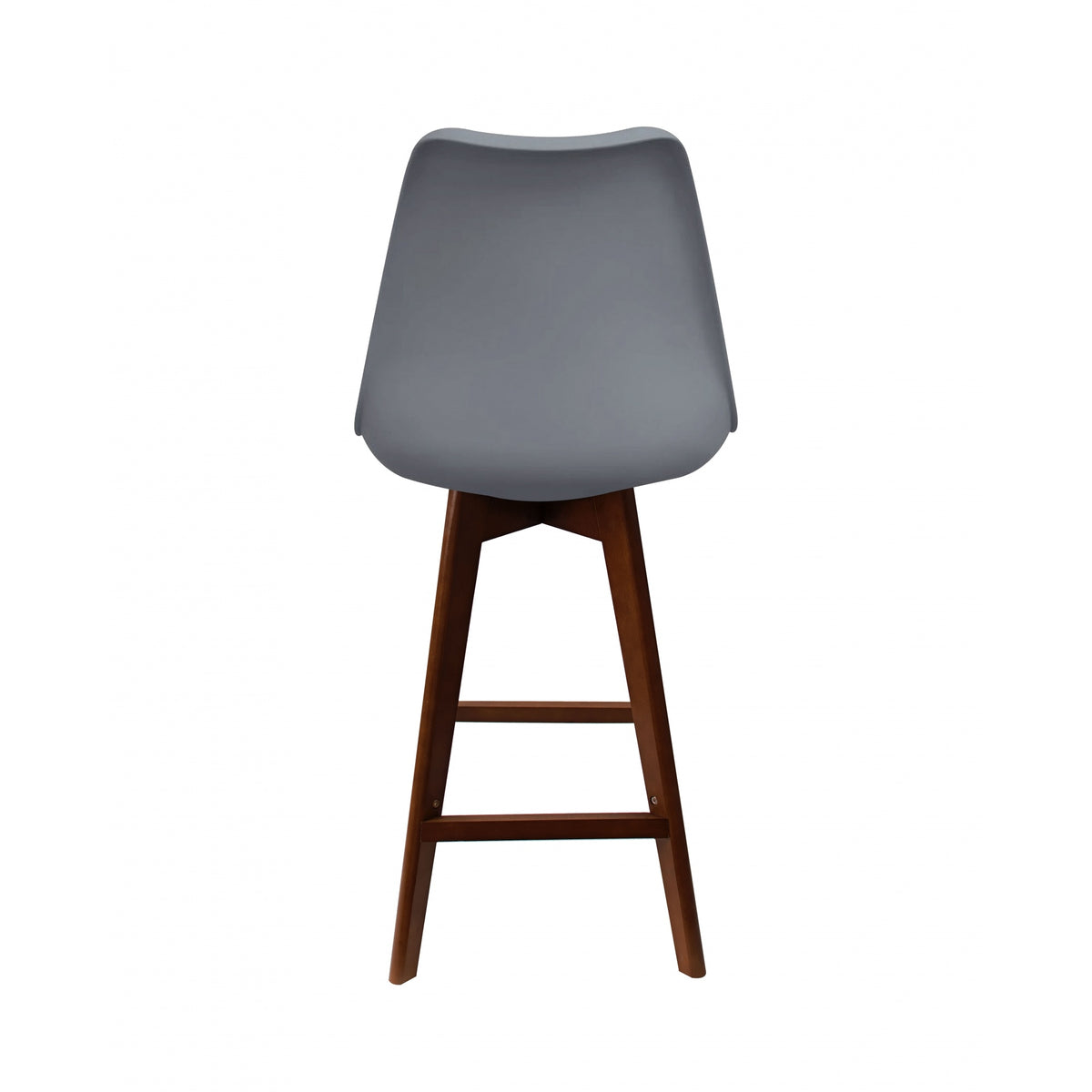 Soho Dark Grey Plastic Bar Stool with Dark Wood Legs