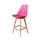 Soho Bright Pink Plastic Bar Stool with Light Wood Legs