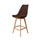 Soho Chocolate Brown Plastic Bar Stool with Light Wood Legs