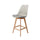Soho Light Grey Plastic Bar Stool with Light Wood Legs