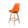 Soho Orange Plastic Bar Stool with Light Wood Legs
