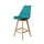 Soho Teal Plastic Bar Stool with Light Wood Legs