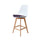 Soho White and Aubergine Plastic Bar Stool with Light Wood Legs