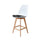 Soho White and Black Plastic Bar Stool with Light Wood Legs