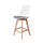 Soho White and Dark Grey Plastic Bar Stool with Light Wood Legs