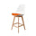 Soho White and Orange Plastic Bar Stool with Light Wood Legs