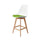 Soho White and Green Plastic Bar Stool with Light Wood Legs