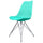 Soho Aqua Blue Plastic Dining Chair with Chrome Metal Legs
