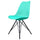 Soho Aqua Blue Plastic Dining Chair with Black Metal Legs