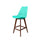 Soho Aqua Blue Plastic Bar Stool with Dark Wood Legs