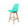 Soho Aqua Blue Plastic Bar Stool with Light Wood Legs