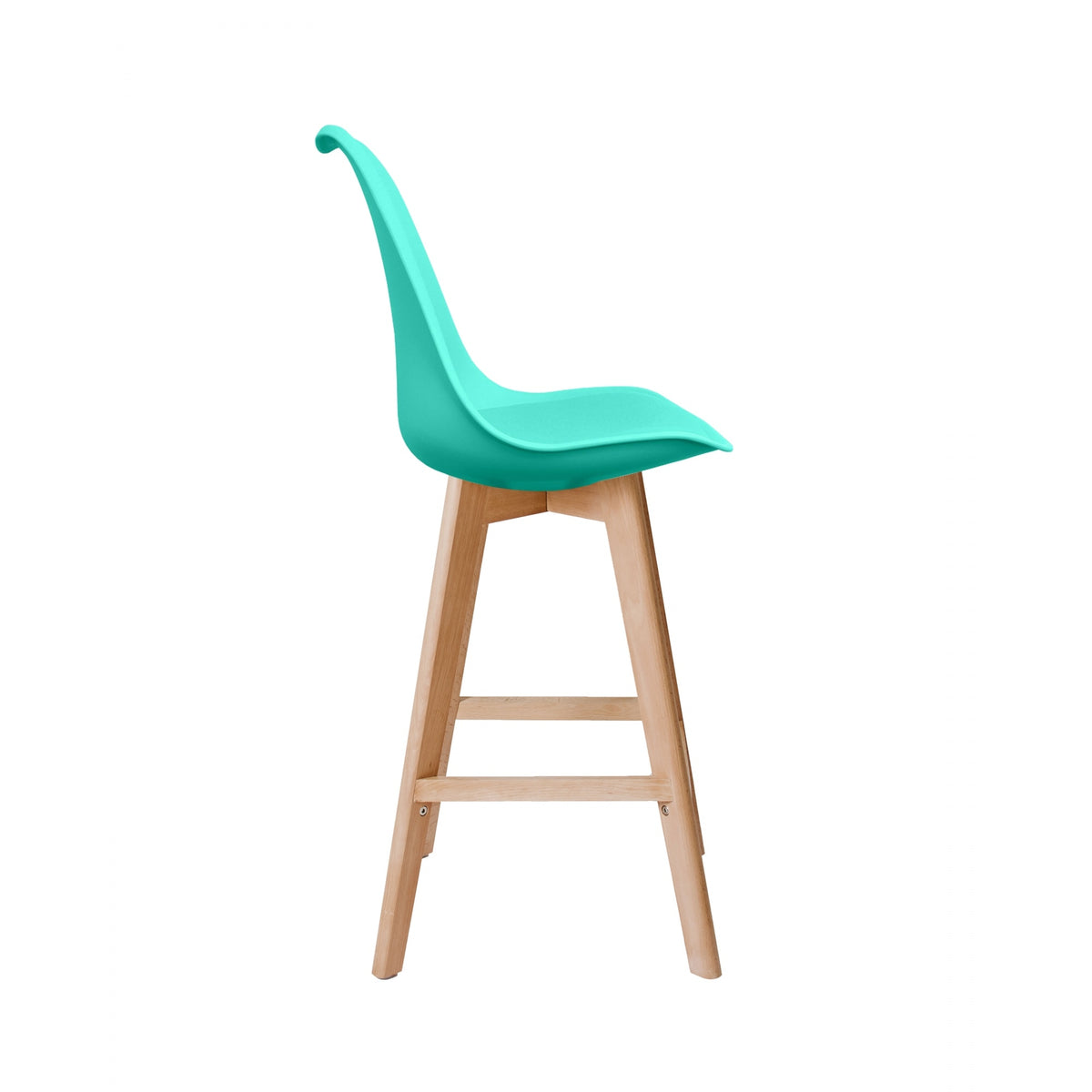 Soho Aqua Blue Plastic Bar Stool with Light Wood Legs