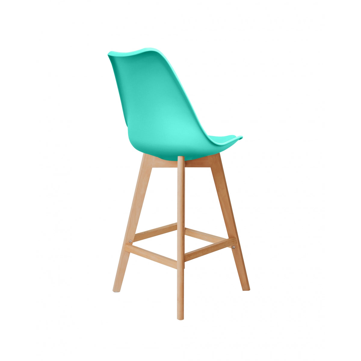 Soho Aqua Blue Plastic Bar Stool with Light Wood Legs