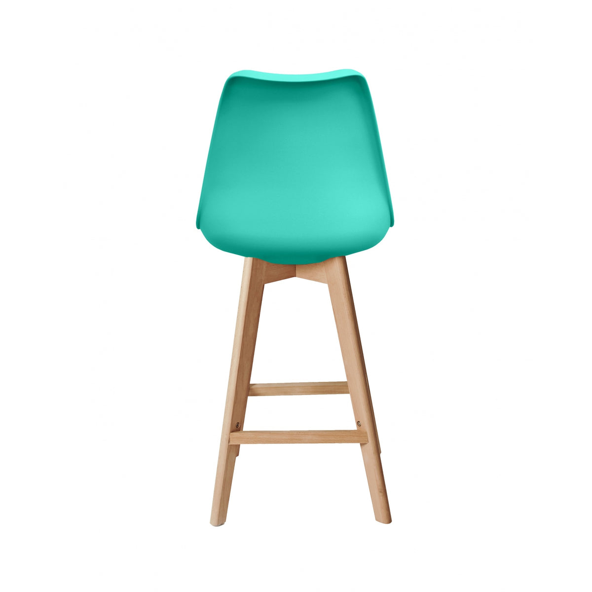 Soho Aqua Blue Plastic Bar Stool with Light Wood Legs