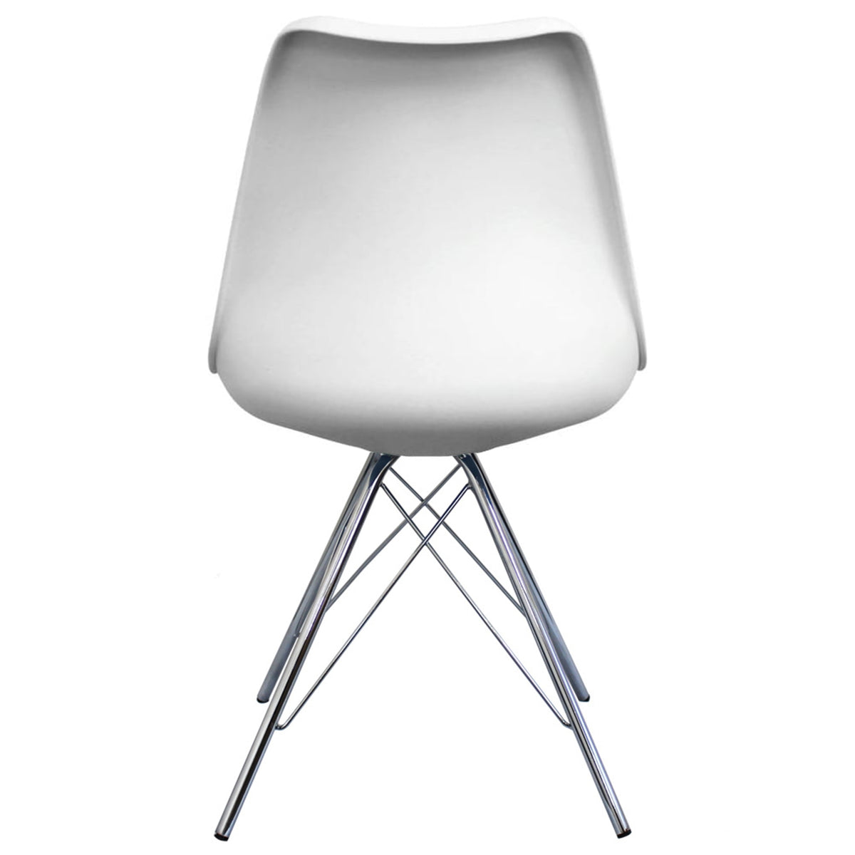 Soho White and Aqua Blue Dining Chair with Chrome Metal Legs