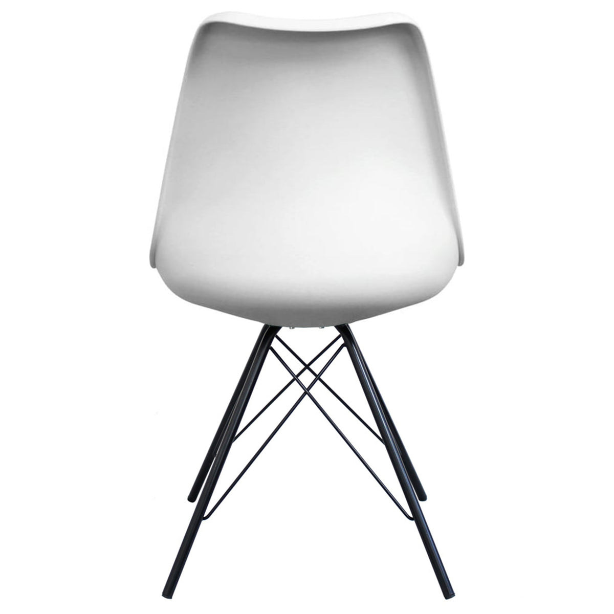 Soho White and Aqua Blue Dining Chair with Black Metal Legs