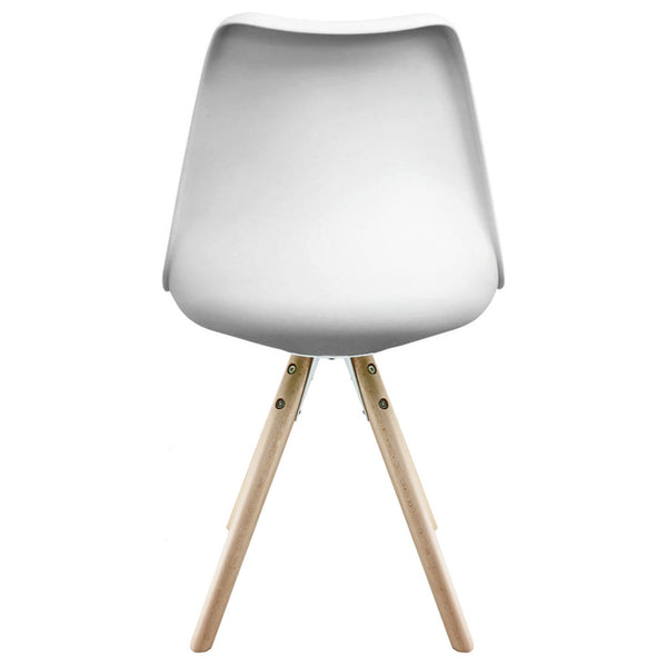 Soho White and Aqua Blue Dining Chair with Pyramid Light Wood Legs