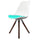 Soho White and Aqua Blue Dining Chair with Pyramid Dark Wood Legs