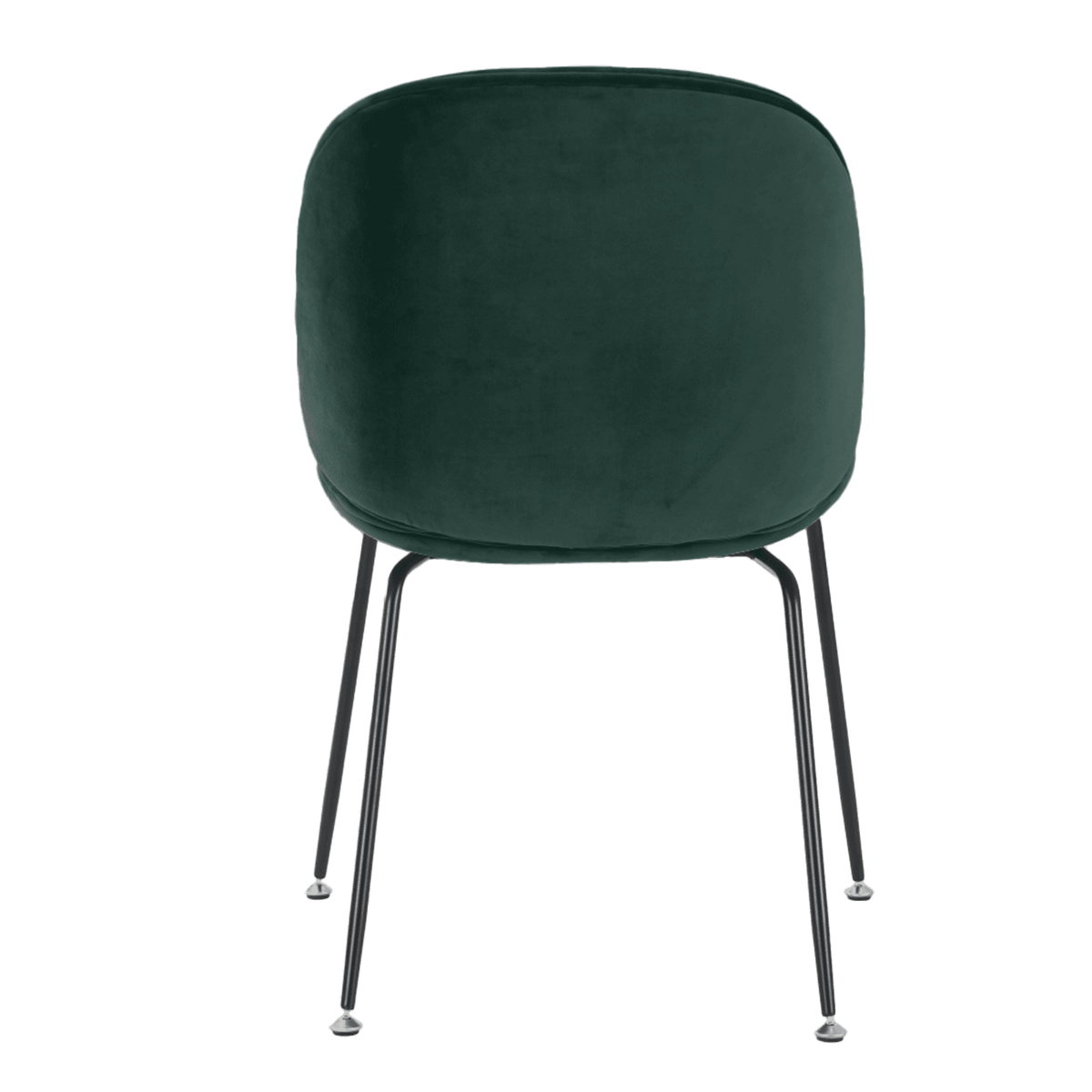 OUTLET Luxurious Dark Green Velvet Dining Chair with Black Metal Legs