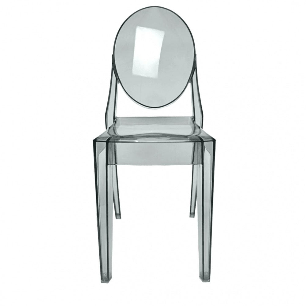 Smoke Grey Ghost Style Plastic Victoria Dining Chair
