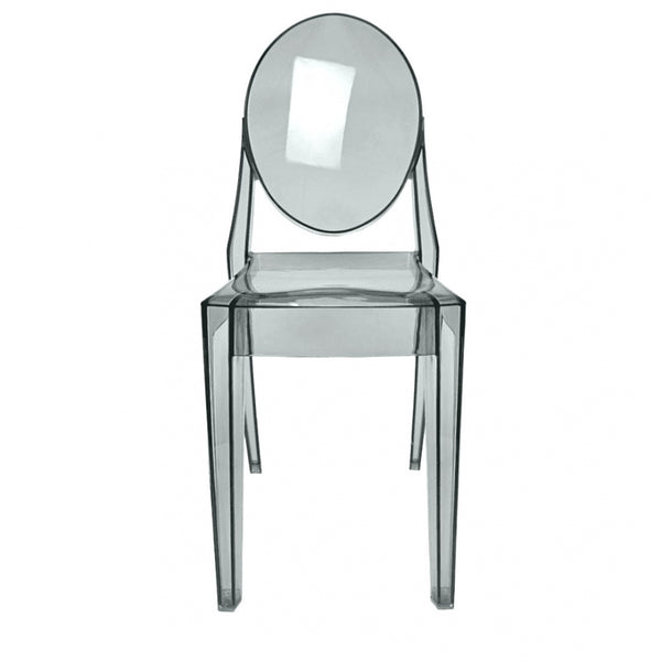 Smoke Grey Ghost Style Plastic Victoria Dining Chair