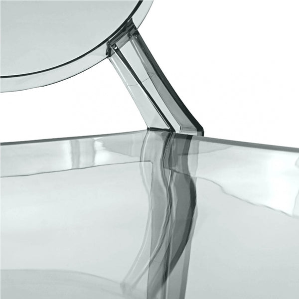 Smoke Grey Ghost Style Plastic Louis Armchair