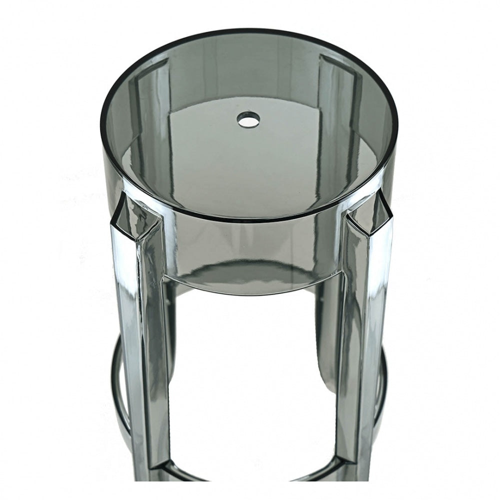 Fusion Living Ghost Style Bar Stool Smoke Grey - 76cm