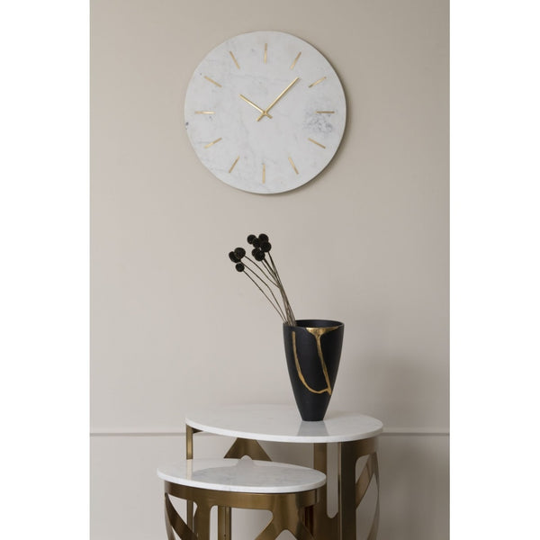 Brass Inlay and Marble Wall Clock