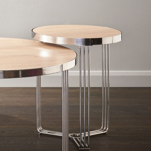 Deco - Small Circular Side Table With Various Wooden Tops and Frame Colour Options