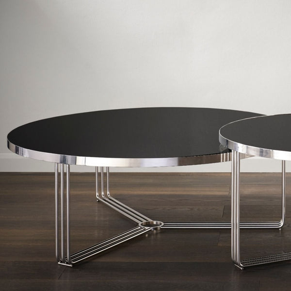 Deco - Large Circular Coffee Table With Various Glass Tops and Frame Colour Options