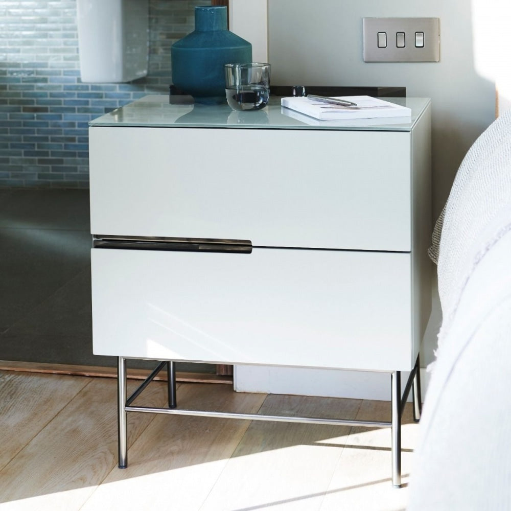 Sleek - Contemporary Two Drawer Narrow Chest With Various Colour Options