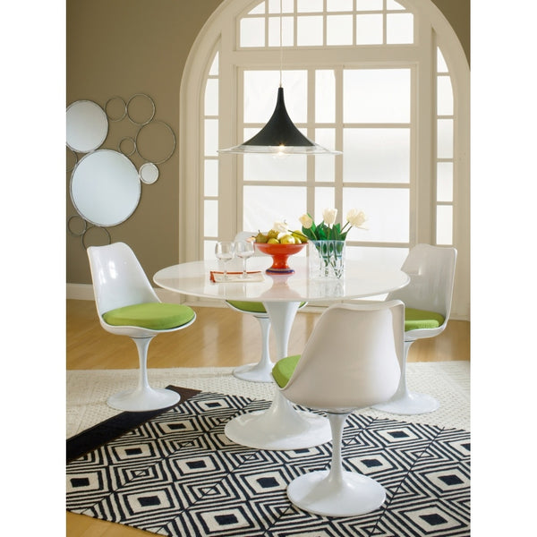 White and Luxurious Green Chelsea Side Chair