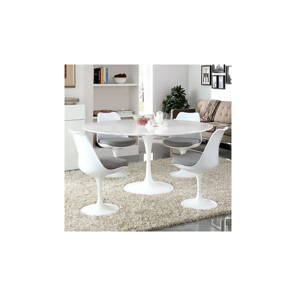 White and Grey PU Chelsea Side Chair