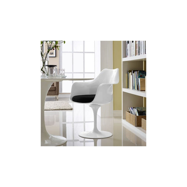 White and Black PU Chelsea Armchair
