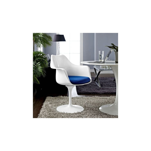 White and Navy PU Chelsea Armchair