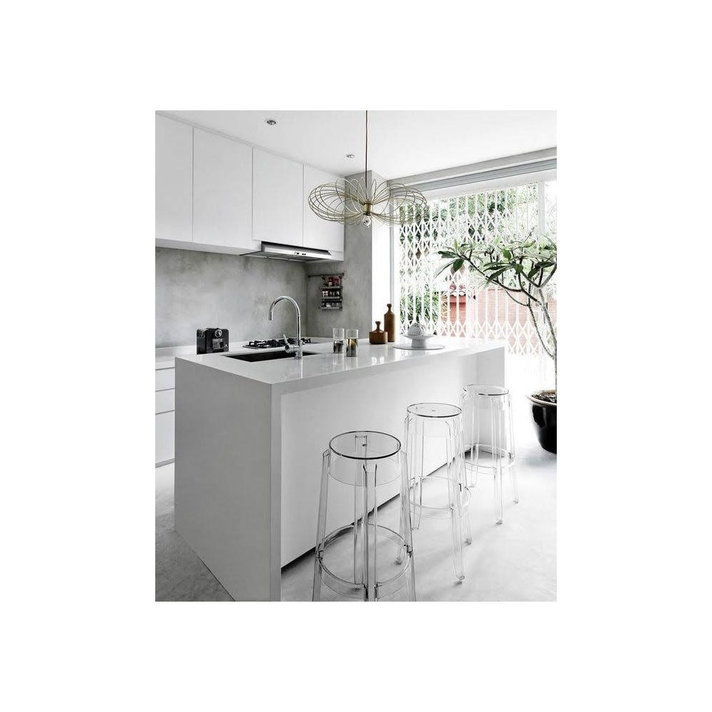 Fusion Living Ghost Style Bar Stool Crystal Clear - 76cm