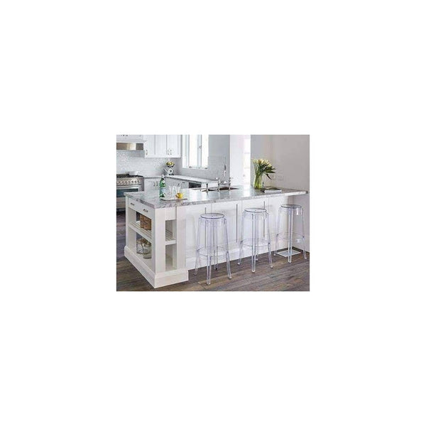 Fusion Living Ghost Style Bar Stool Crystal Clear - 76cm