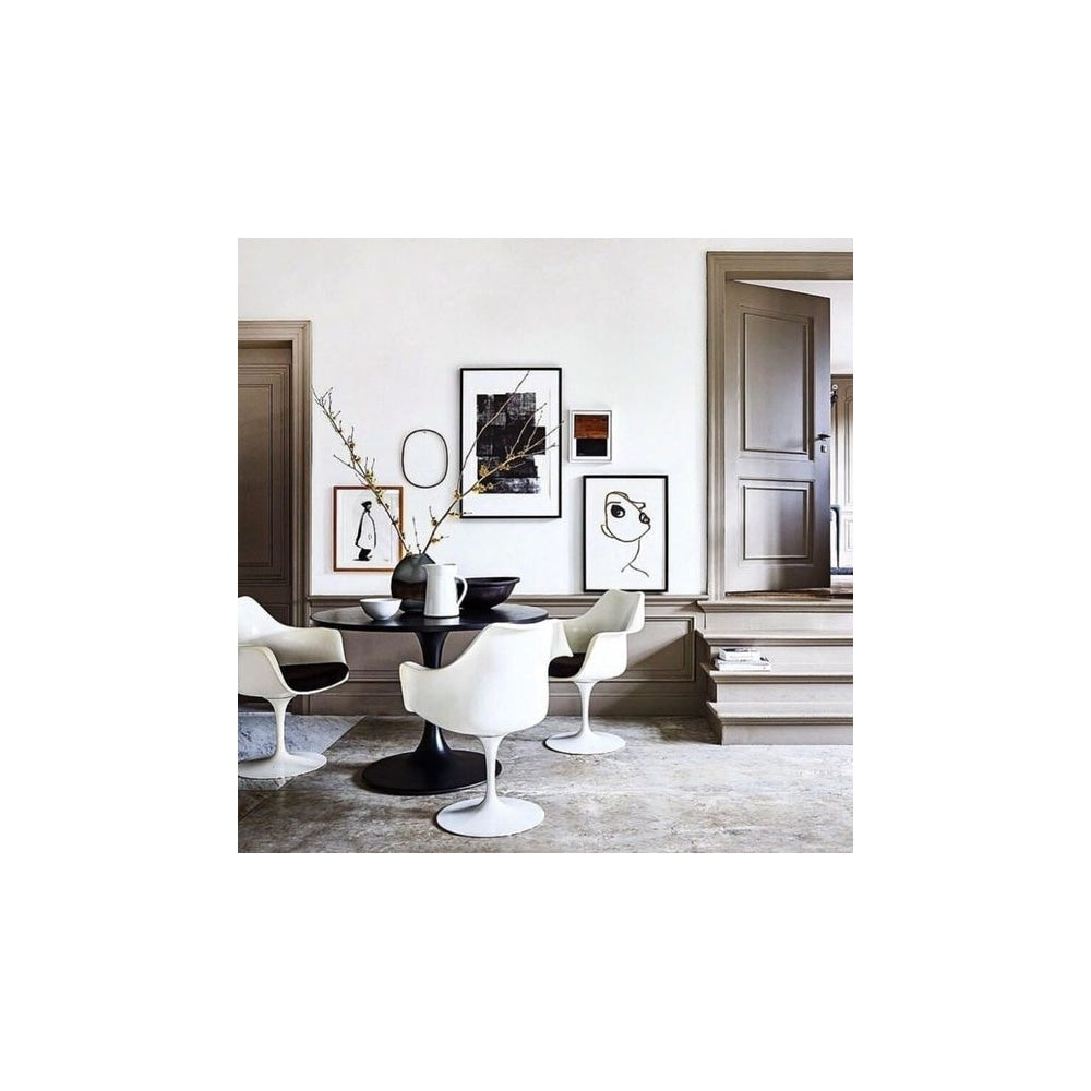 White and Black PU Chelsea Armchair