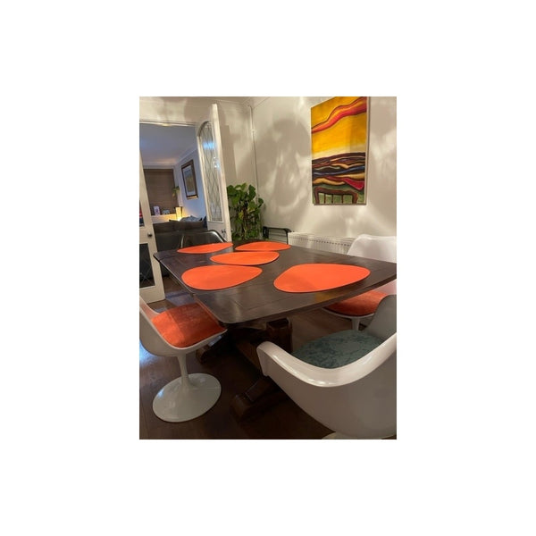 White and Orange PU Chelsea Armchair