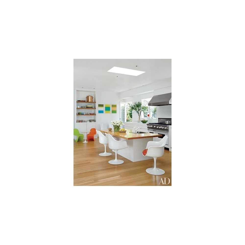 White and Orange PU Chelsea Armchair
