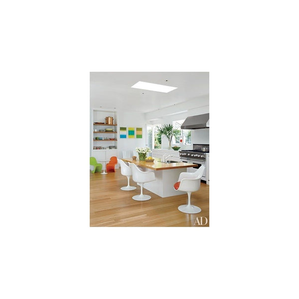 White and Orange PU Chelsea Armchair