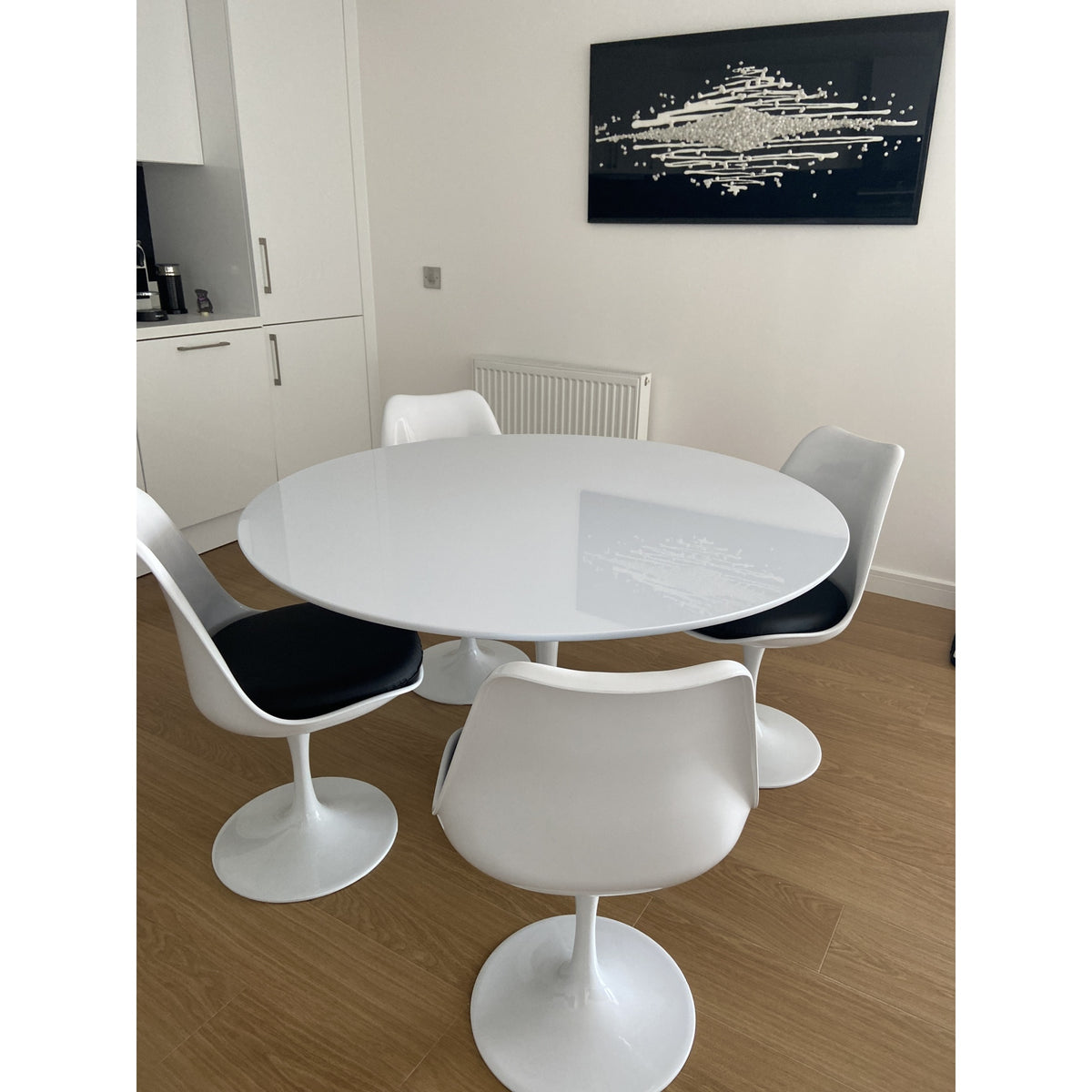 White and Black PU Chelsea Side Chair