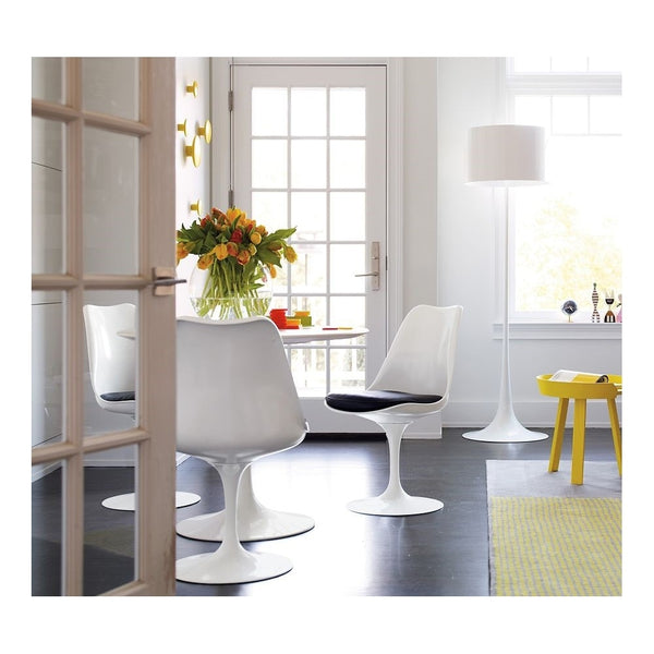 White and Black PU Chelsea Side Chair
