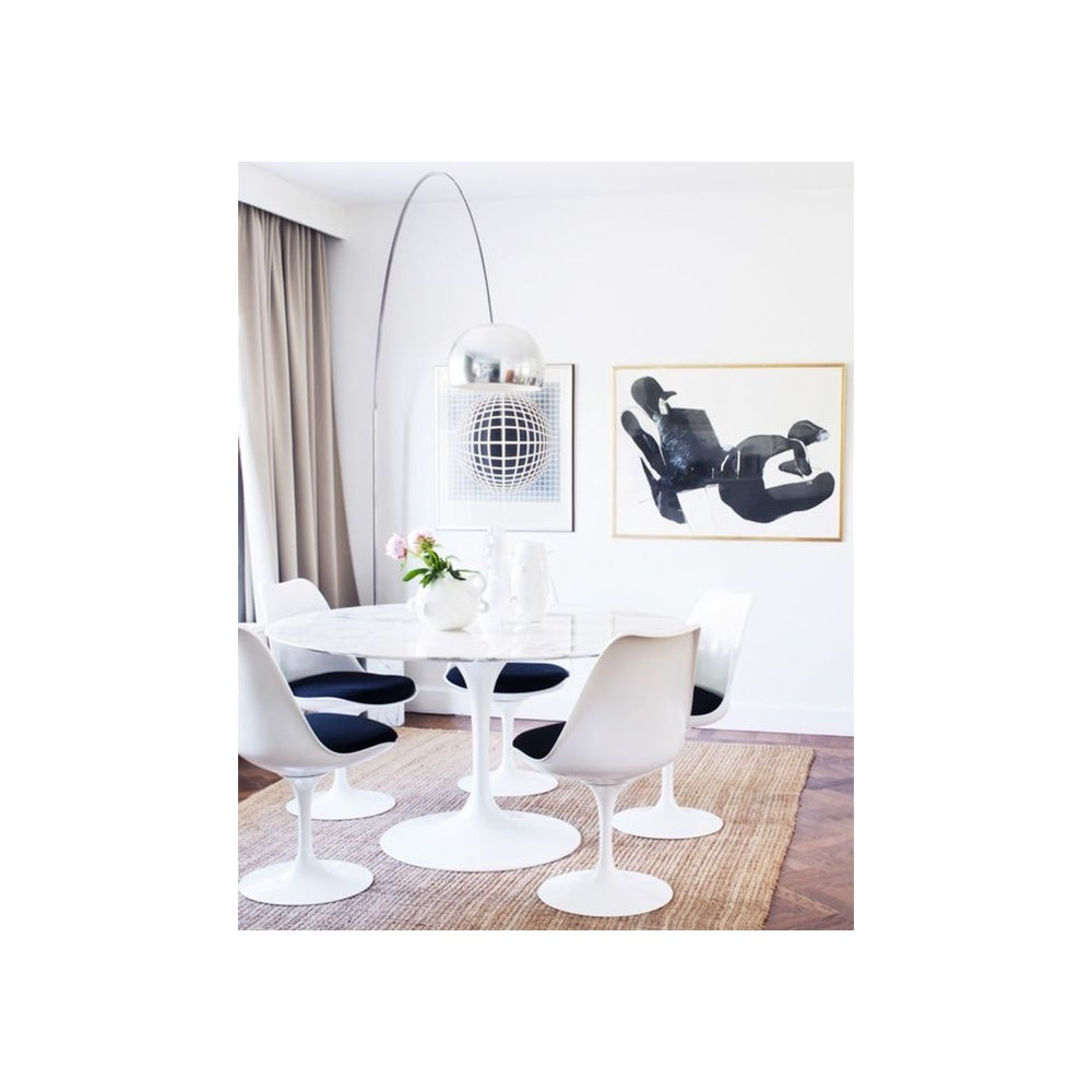 White and Black PU Chelsea Side Chair
