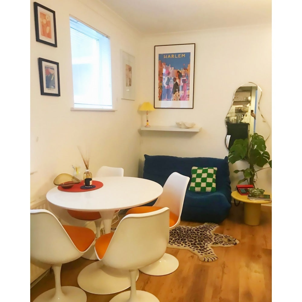 White and Orange PU Chelsea Side Chair