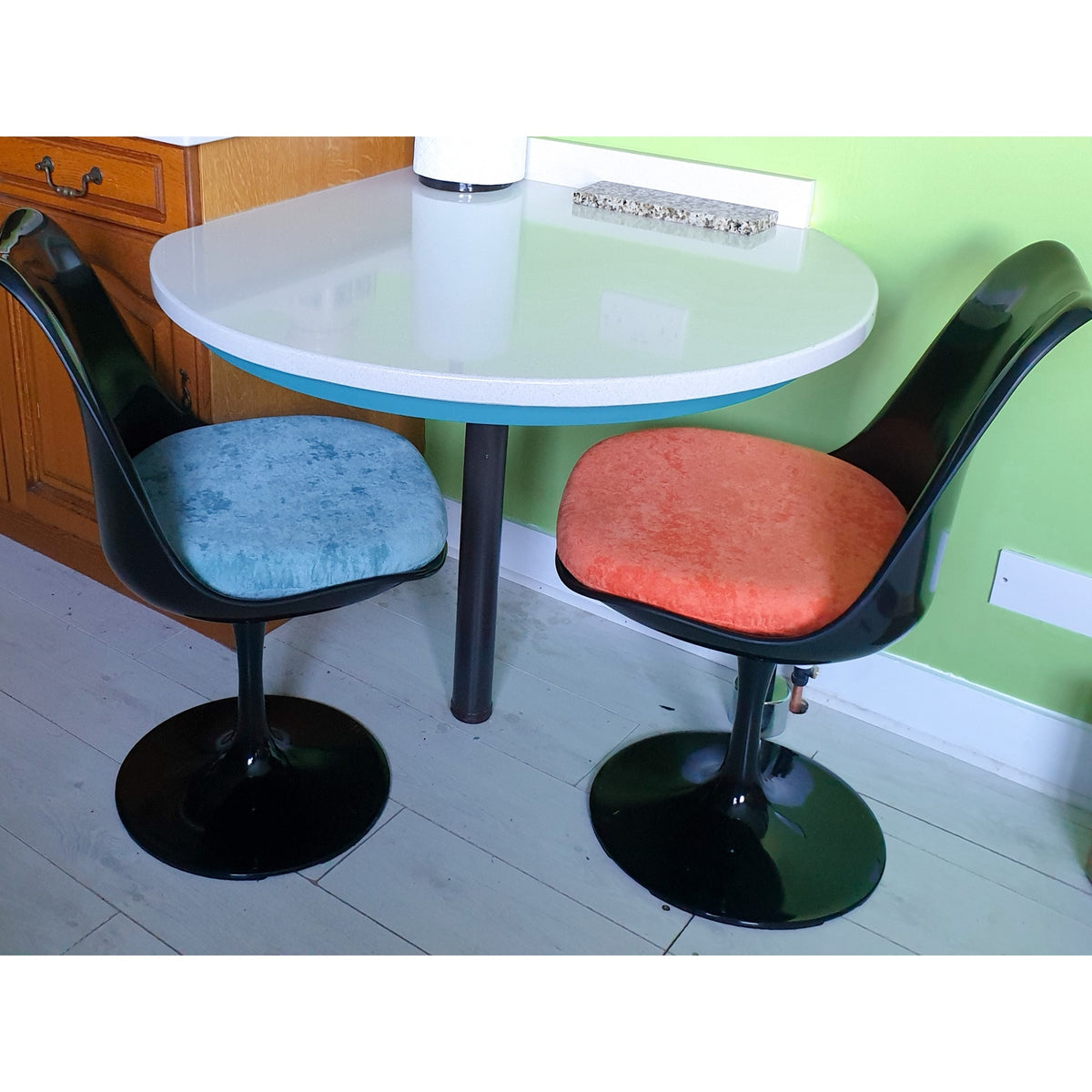 Black and Orange PU Chelsea Side Chair