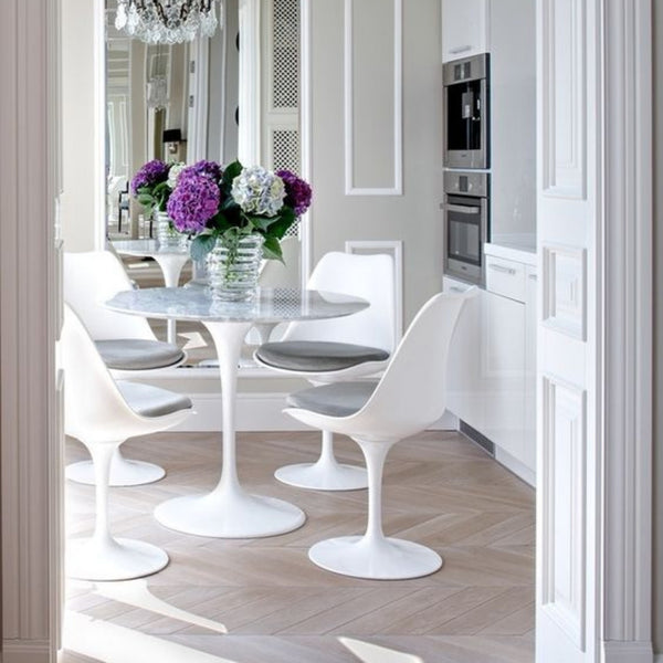 Chelsea Set - Marble Medium Circular Table with Two Chairs - Various Colours